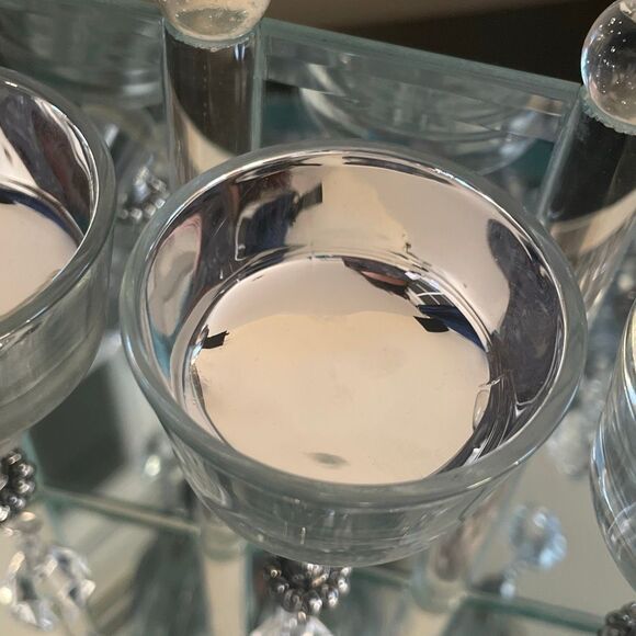 New Crystal clear trio mini candle holder decorative pendulum home decor mirror - Picture 12 of 16